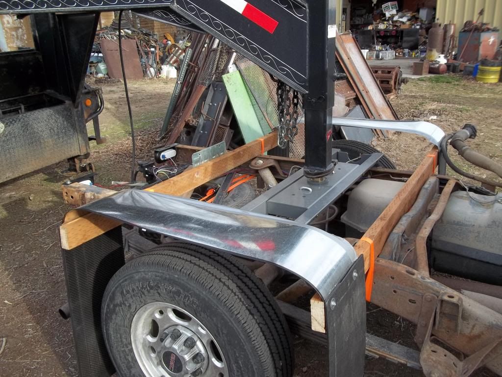 bare chassis pulling a gooseneck what to do for fenders The Truck Stop